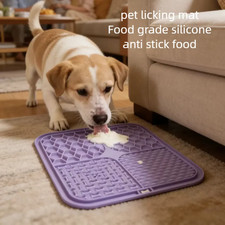 Silicone Pet Lick Mat Slow Feeder Dog Bathing Distraction Training Food Plate