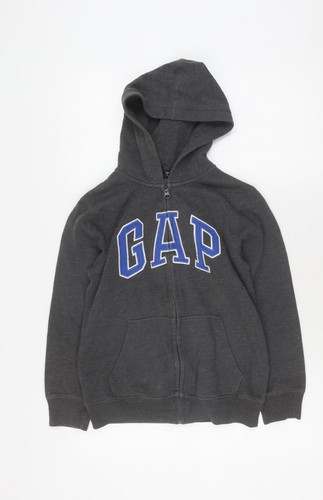 GapKids Boys Grey Full Zip Hoodie Size 10-11 Years - Picture 1 of 12