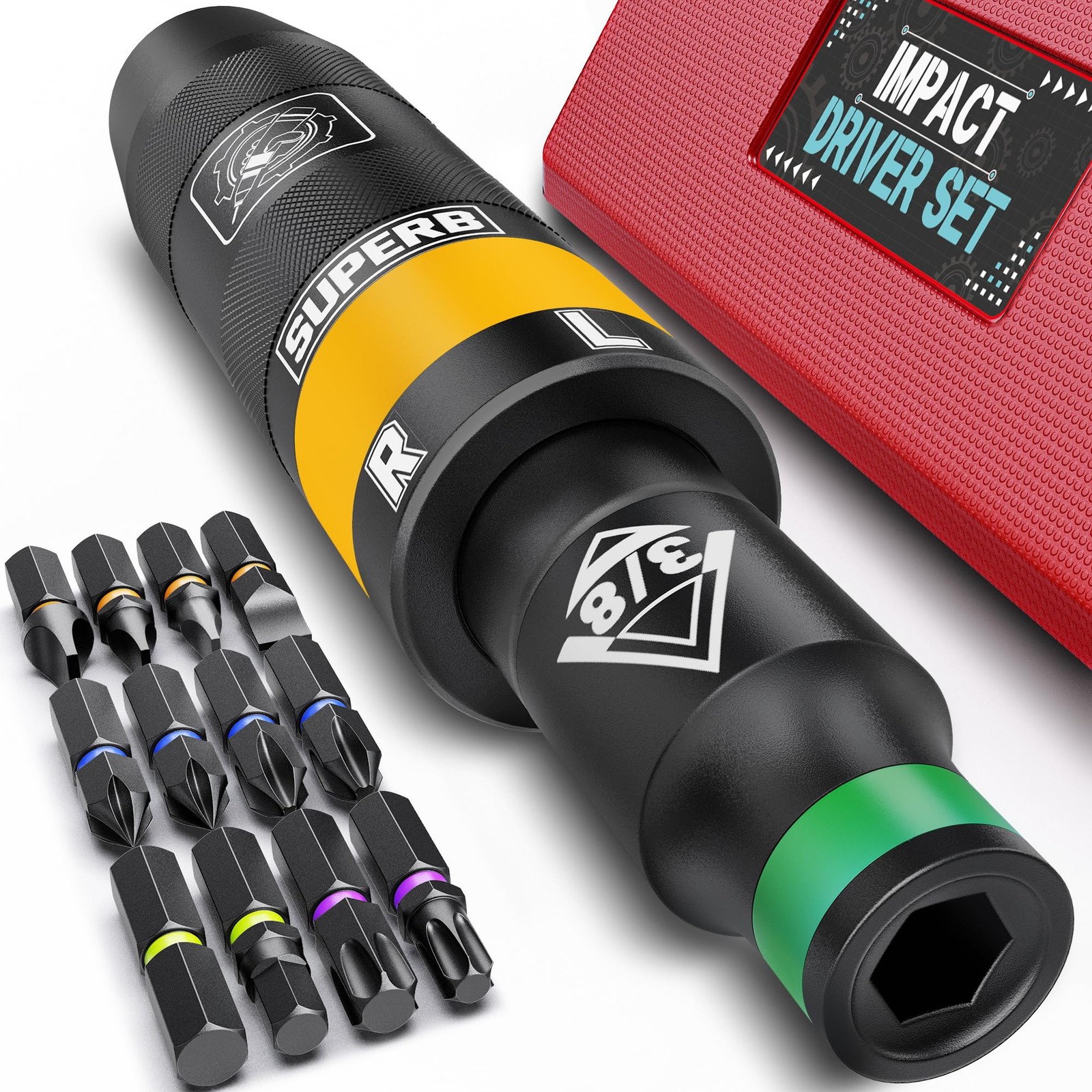 3/8 Reversible Hand Impact Driver Set with 13-Piece Screwdriver Kit  