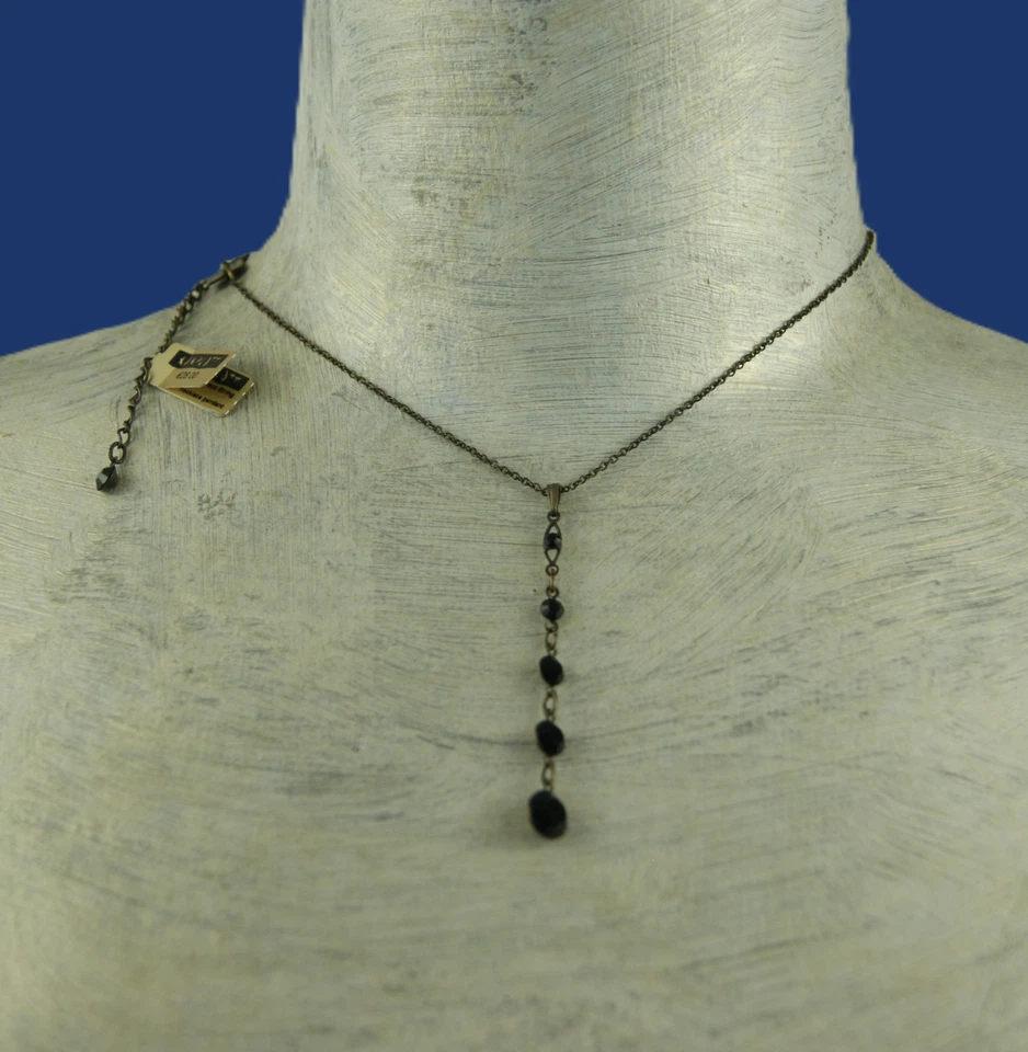 Konplott Kette bronze "Disco String" Swarovski Strassteine schwarz neu - Bild 2 von 4