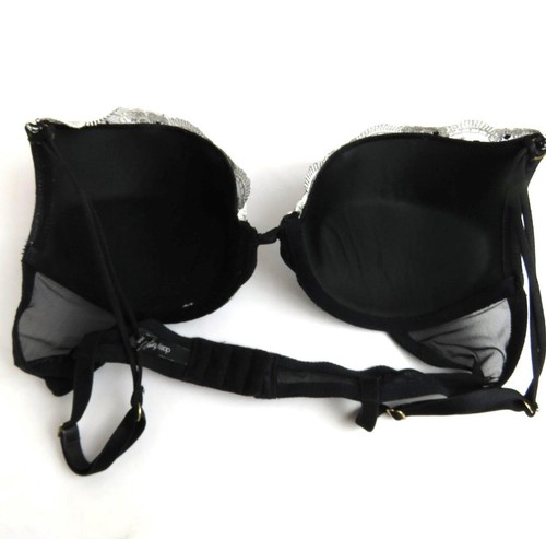 Daisy Fuentes Women's Sz 36A Padded Push Up Bra Black and White Lace Floral - Picture 5 of 7