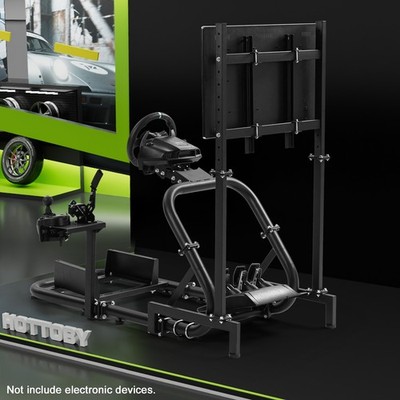 Hottoby Racing Sim Cockpit With TV Stand Fits For Logitech G29 G920 G923 Fanatec