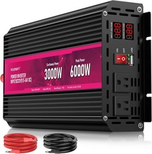 3000W Power Inverter,12V DC to AC 110V120V Peak Power 6000W with 2AC Outlets and