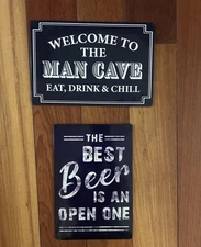 The Best Beer Is An Open One Man Cave Drink Signs 8" x 12" Metal Tin Sign Garage