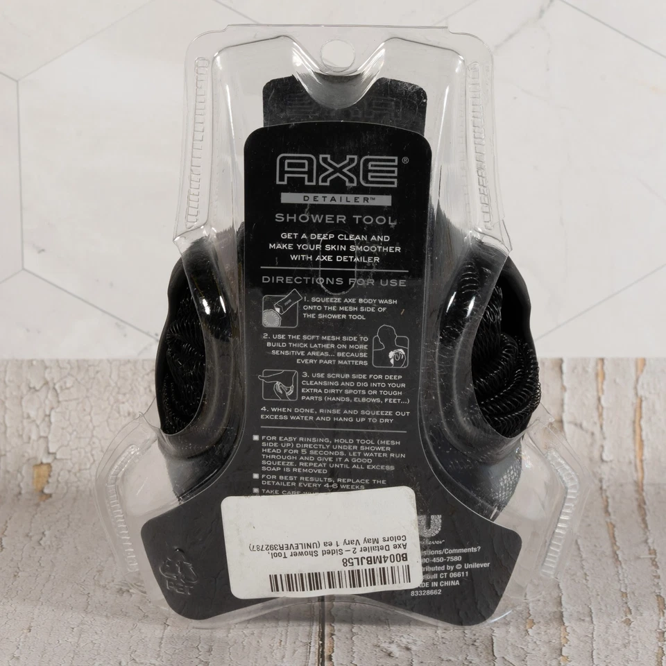 AXE Mens Shower Scrubber Tool, 2-Sided Detailer, Gray Color Exfoliator Foto 3 de 4