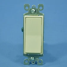 Leviton Decora Almond Rocker Wall Light Switch 15A 120/277V Single Pole 5601-2A