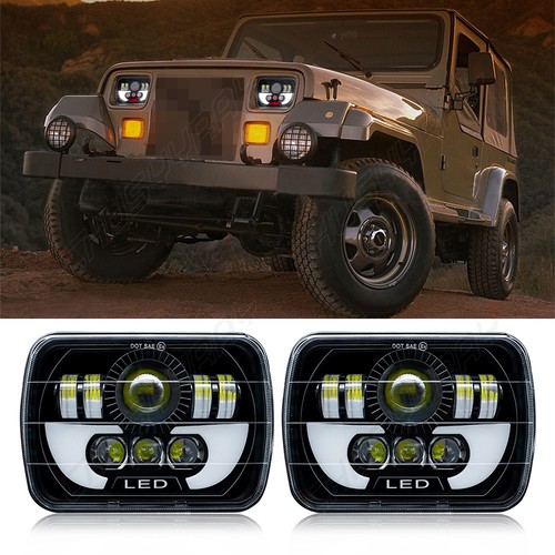 Pair 5x7" 7x6" 55W LED Headlights Hi/Lo Beam For Dodge Ramcharger Ram 50 W150 - Bild 12 von 12