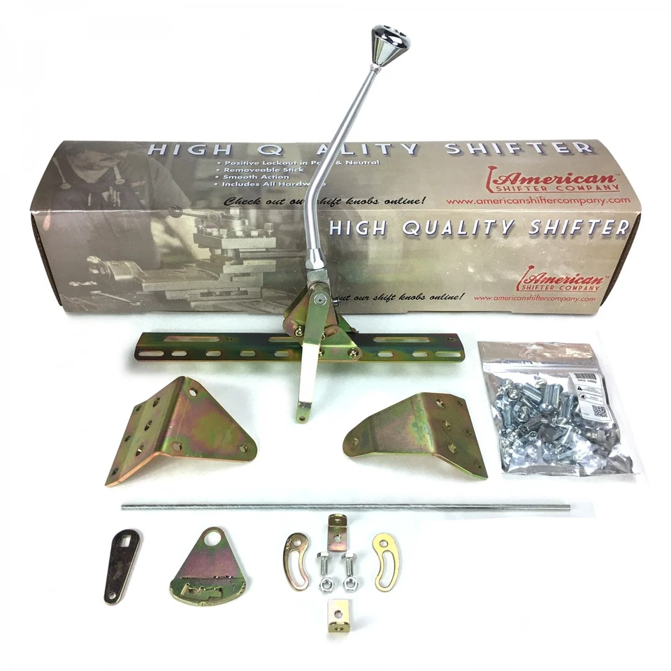 Deluxe Push Button Transmission Shifter Kit w/ 16 Chrome Arm for GM TH350 - Image 2 of 4