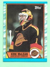 (1) KIRK MCLEAN 1989-90 TOPPS # 61 CANUCKS ROOKIE NM+ CARD (N4630). rookie card picture
