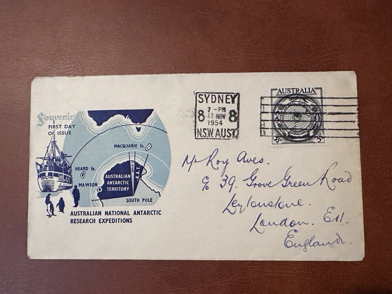 1954 Australia FDC Australian National Antarctic Research Expeditions
