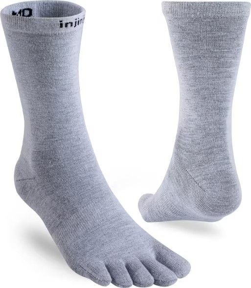 Injinji 2.0 Men's Liner Crew Toesocks, Gray, Large