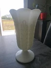 vintage eo brody co glass vase Milk White Floral Glass Art Deco Style