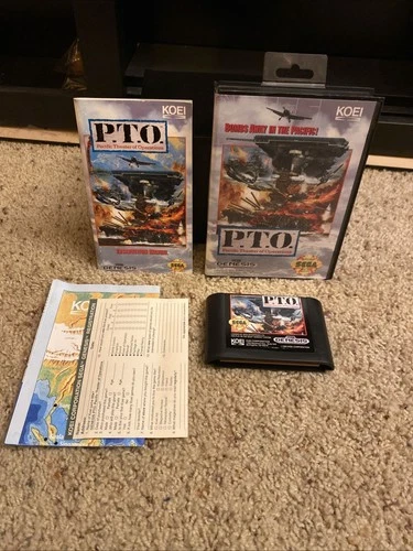 PTO Pacific Theater of Operations Sega Genesis - CIB Complete w/ Map & Manual