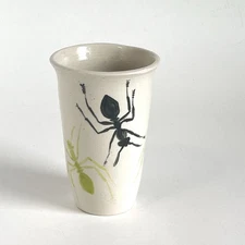 Art Pottery Tumbler With Ant Design Signed Elich Insect Ware 5”