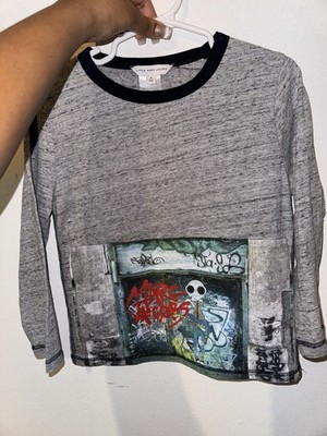 Marc Jacob s Graffiti Long Sleeve T Shirt Toddlers 4 Years Gray Graphic Print