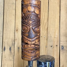 Tiki Beer Tap Handle Wood Carved Bar Decor Hawaii Polynesia Beach Hut Growl