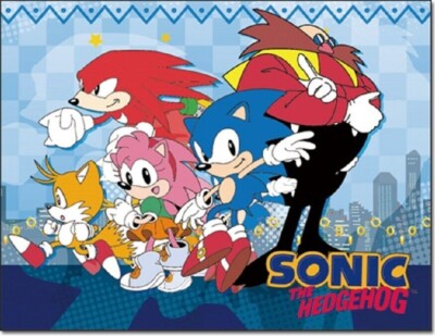 New Tails Knuckles Sonic the Hedgehog Fleece Throw Gift Blanket Video Game Amy