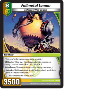 デュエルマスターズ lemon Kaijudo X1 FULLMETAL LEMON Common #81/110 7CLA Clash of the Duel
