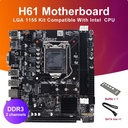 NEW for Intel H61 Socket LGA 1155 MicroATX Computer Motherboard DDR3 HDIM NVME