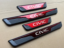 4Pcs Red Door Scuff Sill Cover Panel Step Protector for Honda Civic Accessories