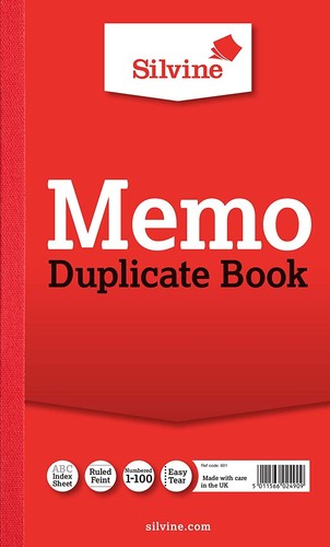 Silvine Duplicate Receipt Invoice Book Receipt Handy Record Numbered Pad - Picture 2 of 22
