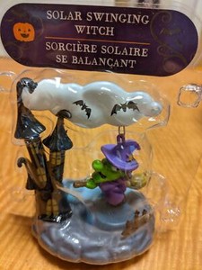 Halloween Solar Swinging Witch Figurine New