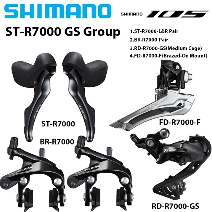 SHIMANO 105 R7000 2X11 Speed Groupset Rim Brake / R7020 Hydraulic Disc ...