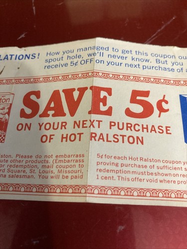Vintage 1960er Ralston 5 Cent Laden Gutschein gebraucht - Bild 3 von 7