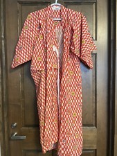 Child's Vintage Japanese Kimono Yukata robe Jacket Butterflies Small 70s Retro