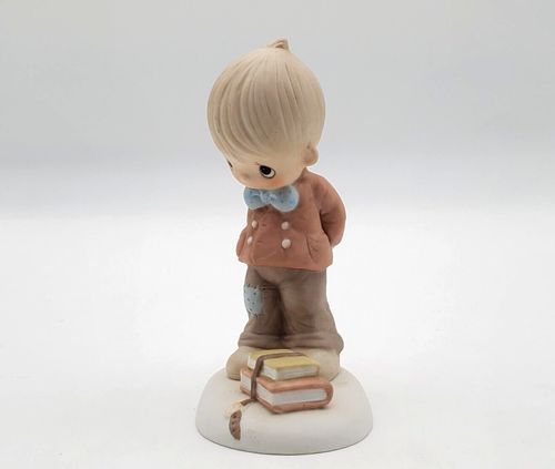 Precious Moments It's What's Inside That Counts Boy w Books - E-3119 w Box - Afbeelding 5 van 6