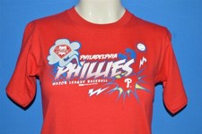 NEW NWT PHILADELPHIA PHILLIES RED WHITE MLB BASEBALL COMIC LOGO t-shirt YS 7