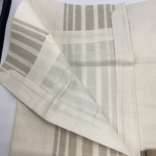 Pottery Barn 2 Riviera Stripe Linen Drapes 50 x 108 Sandalwood Tan Pole Top Pair - Picture 4 of 4