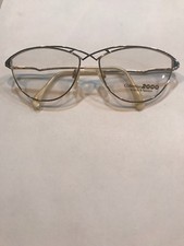 VTG New Oversized C2000 Gold Eyeglass Frames 50  s Cat Eye Glam Style 60-16-135