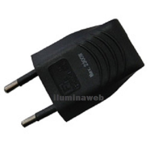 Clavija enchufe 2 polos Negra 10A Aerea salida Recta del cable | eBay