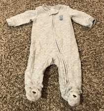 Carters Just One You Newborn Bear Grey Sleeper Pajamas Bodysuit Baby
