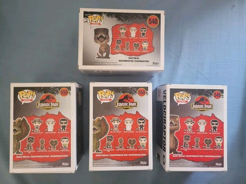 Movies Funko Pop Jurassic Park Set- No. 548/ 549/ 550/ 550 & Dilophosaurus Chase - Picture 3 of 6