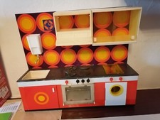 Cuisine jouet poupée orange tôle 1970