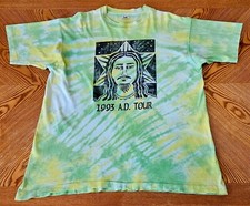 Vintage 1993 A.D Tour Jesus TShirt Green Tie Dye  Fruit of the Loom Tag USA XL