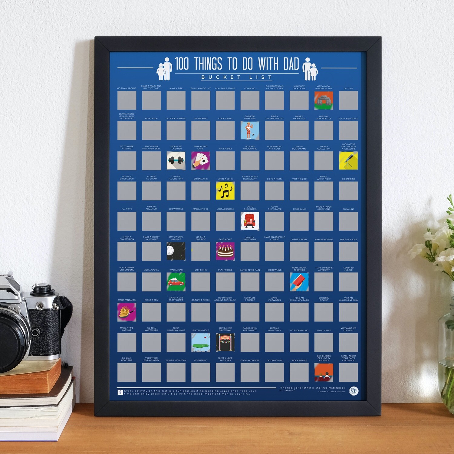 100 Things To Do With Dad Bucket List - Scratch Off Poster
