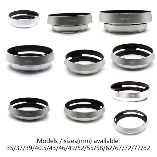 Universal Metal Tilted Vented Lens Hood for Olympus Leica Contax Fuji Nikon Sony - Picture 2 of 4