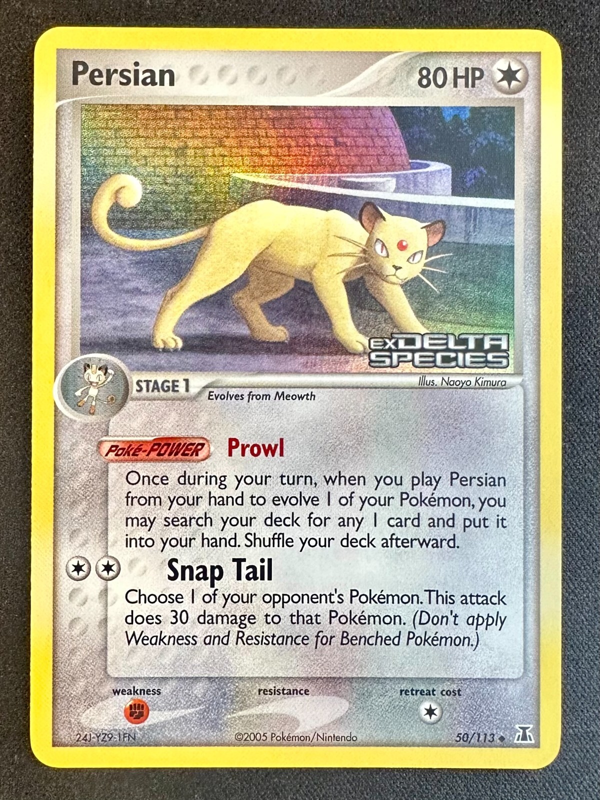 Persian 50/113 2005 EX Delta Species Pokemon Card Reverse Holo Rare - Nm