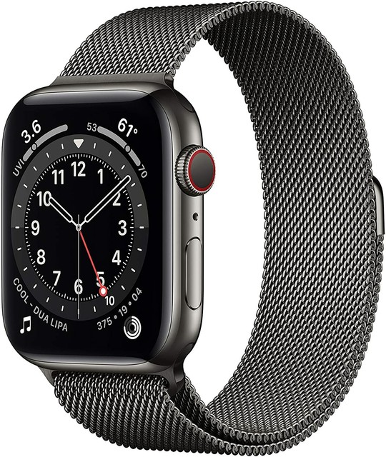 Apple Watch Series 6 44mm Case with Milanese Loop - Graphite Stainless  Steel, Regular (GPS + Cellular) (M07R3LL/A) for sale online | eBay