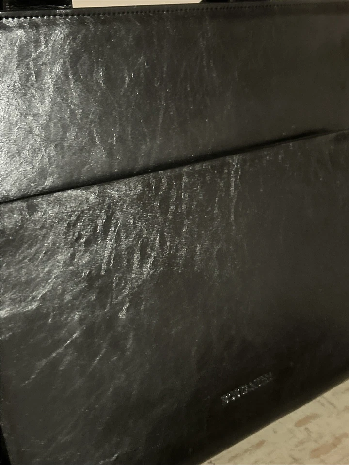 BOSTANTEN Maletín de Cuero Negro Mensajero Laptop Bolso de Transporte Bolso de Hombro Foto 2 de 4