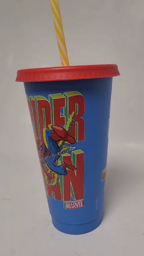 Taza de paja Marvel Spider Man regalo oficial superhéroe para niños bebidas de verano - Vídeo 1 de 1