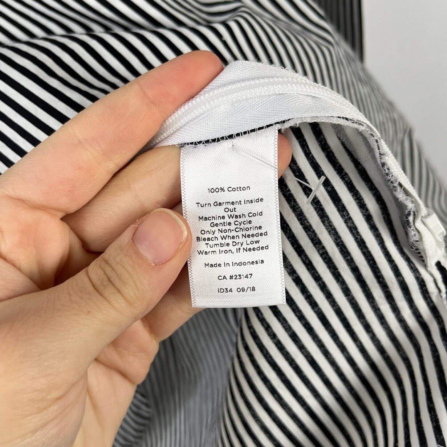 TALBOTS Striped Blouse Tunic Top Shirt Cotton Pop… - image 6