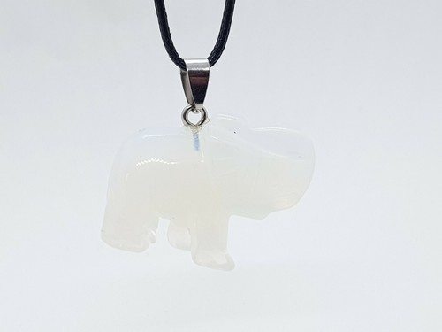 Opal Necklace Elephant Pendant Thick Chunky Healing Stone Chakra Reiki Opalite - Picture 9 of 12