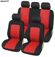 Per Fiat Lancia Coprisedili Rosso Nero Bicolore Tessuto Fodere Auto Kit Intero