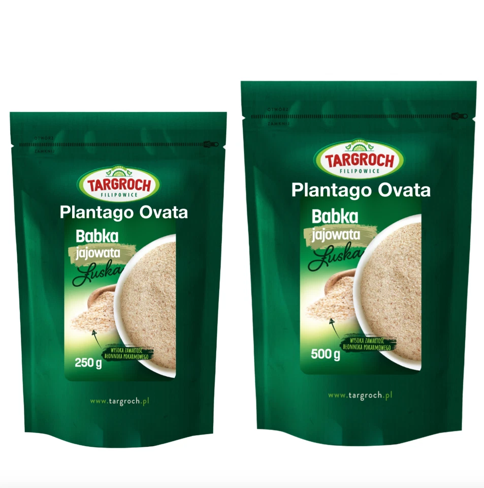 Plantago Ovata Psyllium Husk Powder 250/500g Babka Jajowata Łuska Targroch