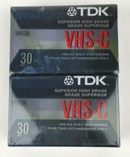TDK VHS-C 30 Minute Superior High Grade Blank Tapes - Lot of 2 - Sealed