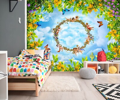 3D Butterfly Branch ZHUA2292 Wallpaper Wall Murals Removable Self-adhesive 24